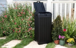 Baltimore Outdoor Trash Can - Black