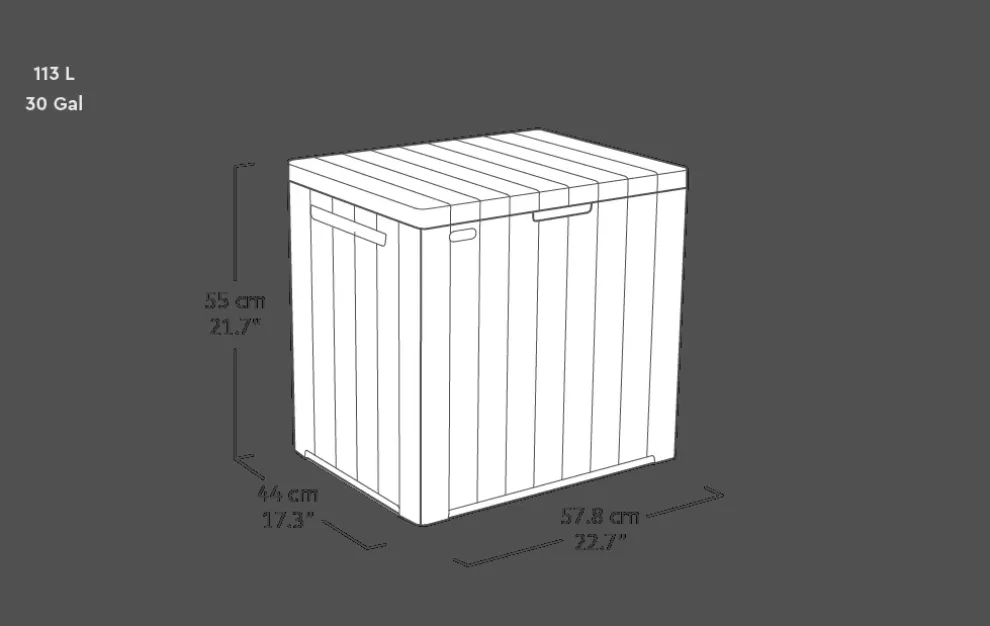 City Box 30 Gallon Deck Box - Graphite