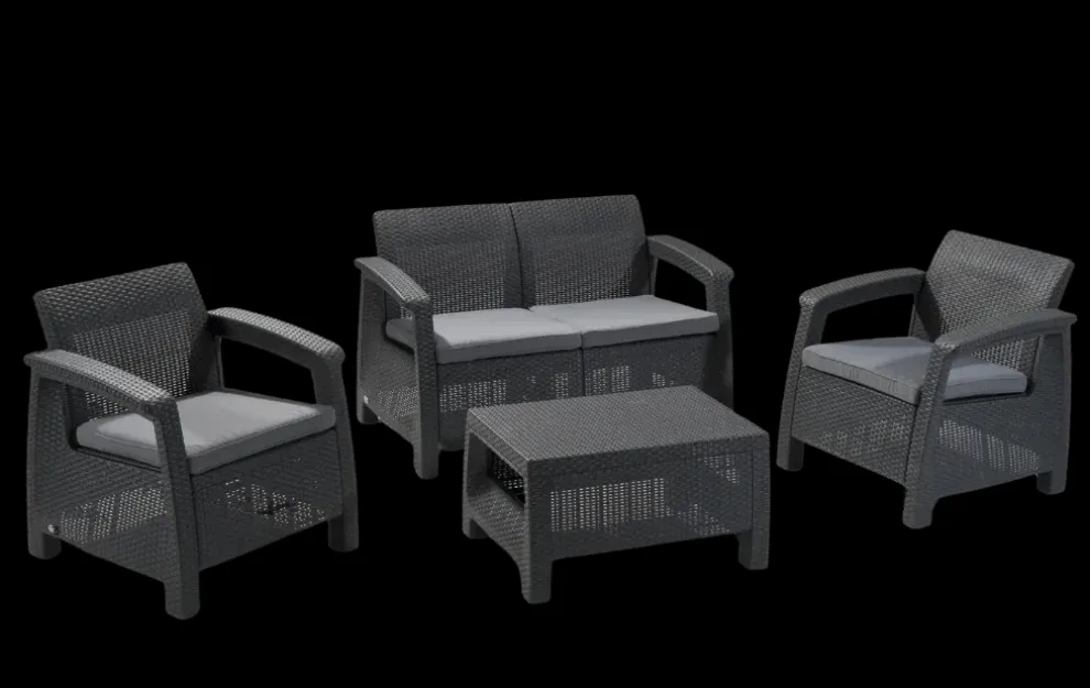 Corfu 4-Piece Patio Seating Set - Graphite