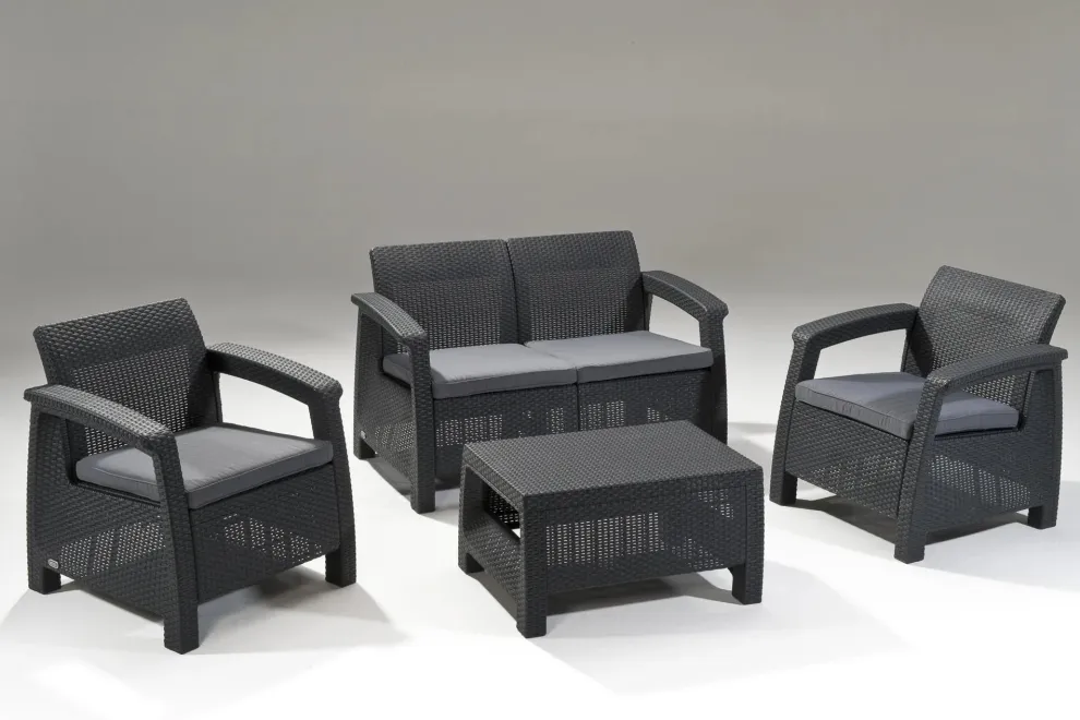 Corfu 4-Piece Patio Seating Set - Graphite