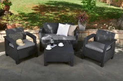 Corfu 4-Piece Patio Seating Set - Graphite