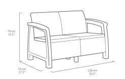 Corfu 4-Piece Patio Seating Set - Graphite