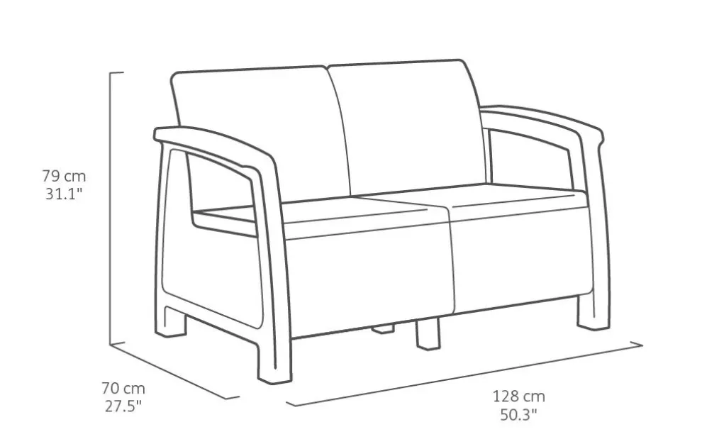 Corfu 4-Piece Patio Seating Set - Graphite