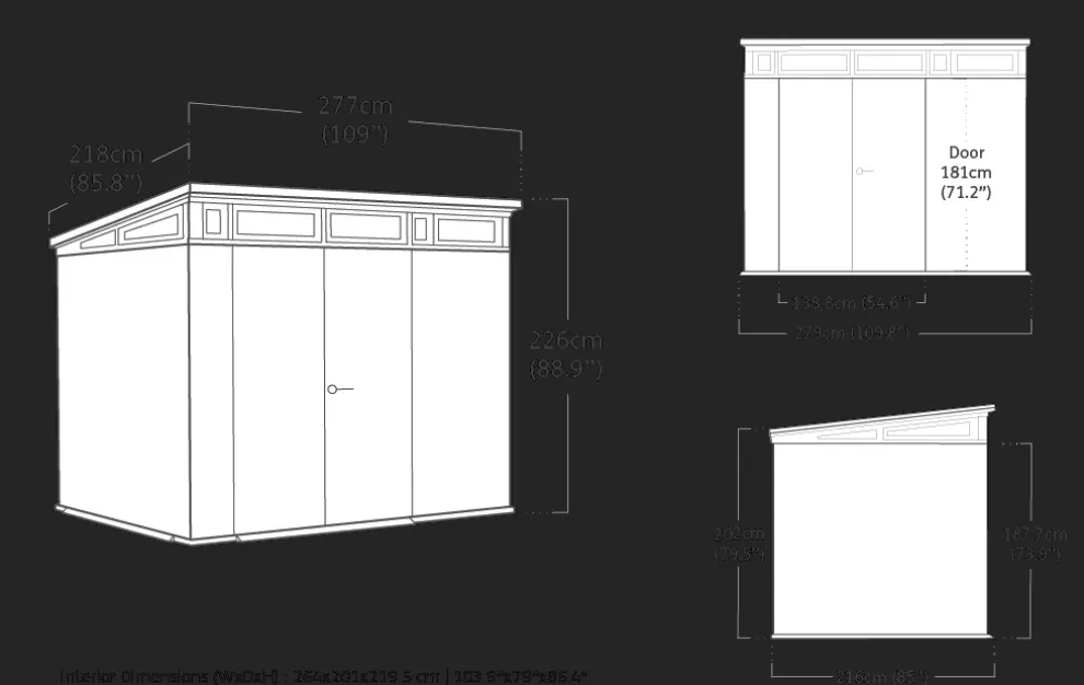 Cortina 9x7 Storage Shed - Green