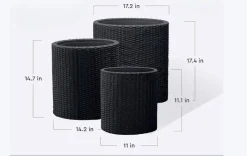 Cylinder Planter Set of 3 - Black