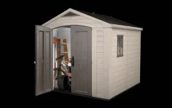 Factor 8x8 Storage Shed - Brown
