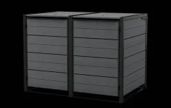 Hide Away Trash Can Storage Shed - Graphite