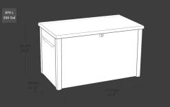 Java 230 Gallon Deck Box - Graphite