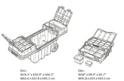 Masterloader Rolling Tool Box with Cantilever Organizer - Black