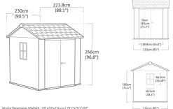 Newton Plus 7.5x7 Storage Shed - Graphite