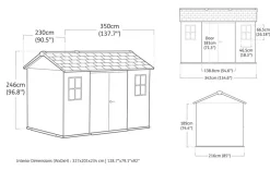 Newton Plus 7.5x11 Storage Shed - Graphite