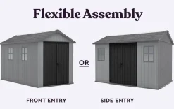 Newton Plus 7.5x11 Storage Shed - Graphite