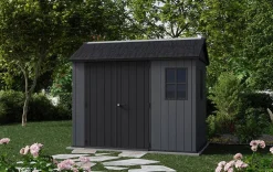 Newton Plus 7.5x9 Storage Shed - Graphite