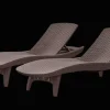 Pacific Chaise Sun Lounger Set of 2 - Brown