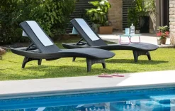 Pacific Chaise Sun Lounger Set of 2 - Graphite