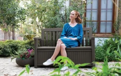 Patio 60 Gallon Outdoor Storage Bench - Brown