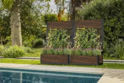 Rhumbos 26 Gallon Privacy Screen Planter - Rosewood Brown
