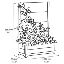 Rhumbos 26 Gallon Privacy Screen Planter - Rosewood Brown