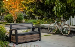 Signature 60 Gallon Outdoor Storage Bench - Walnut Brown