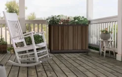 Signature Rectangular Tall Planter - Rosewood Brown