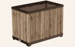 Signature Rectangular Tall Planter - Pine Brown
