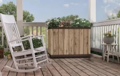 Signature Rectangular Tall Planter - Pine Brown