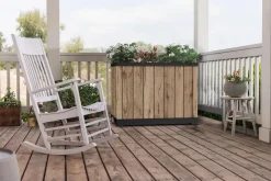 Signature Rectangular Tall Planter - Pine Brown