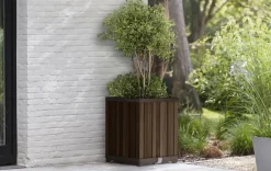 Signature Square Tall Planter - Rosewood Brown