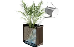 Signature Square Tall Planter - Rosewood Brown