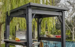 Signature 8x6.5 Grill Gazebo - Ashwood Brown