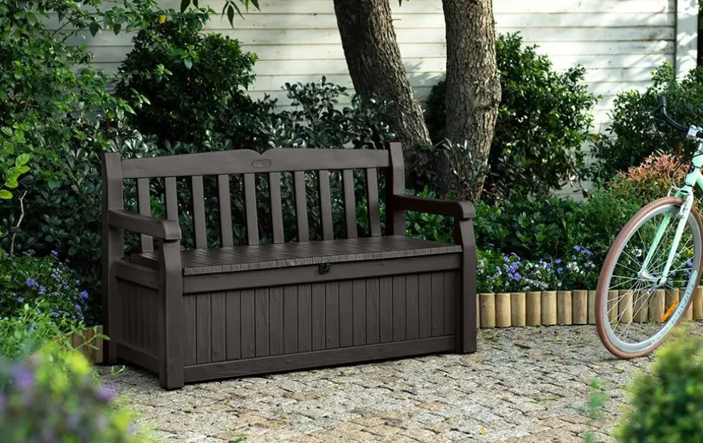Solana 70 Gallon Outdoor Storage Bench - Brown