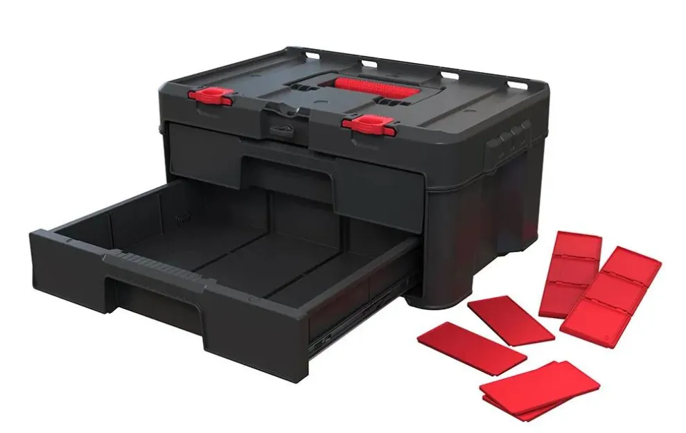 Stack & Roll 2 Drawer Tool Box - Black