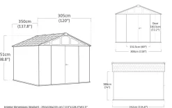 Stronghold 10x11.5 Storage Shed - Graphite