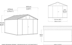 Stronghold 10x15 Storage Shed - Graphite