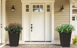 Tapered Wood Look Planter Set of 2 - Graphite