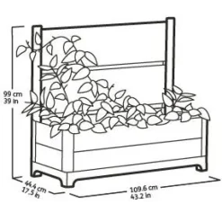 Tulip 26 Gallon Privacy Screen Planter - Brown