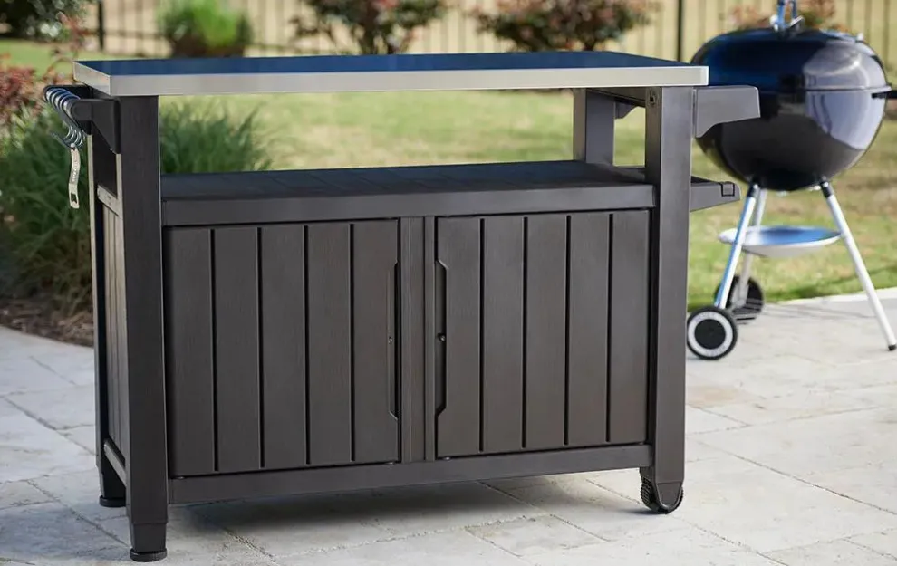 Unity XL Outdoor Kitchen Cart with Storage - Brown