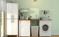 Utility Garage Storage Cabinet - Smoky White